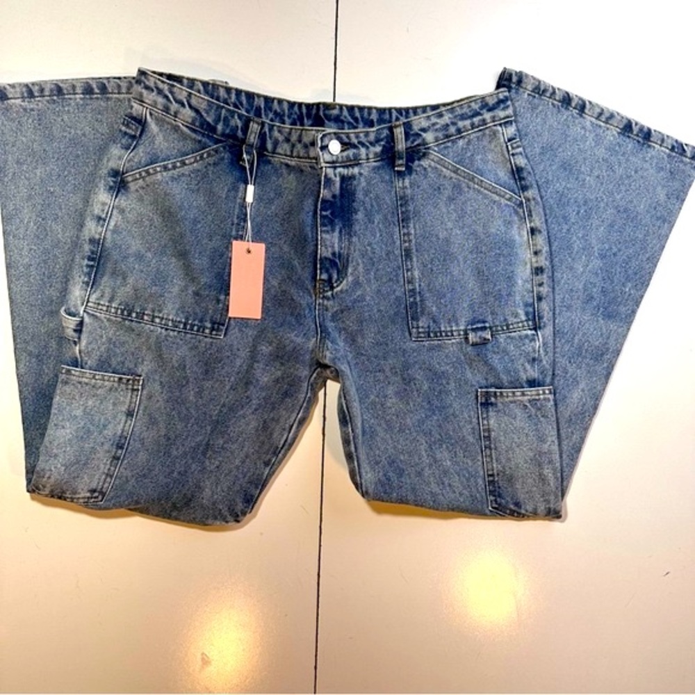 Clearance‼️Miss‎ Lola Et Clet Acid Wash MultiPocket Cotton Women’s Jeans NWT L